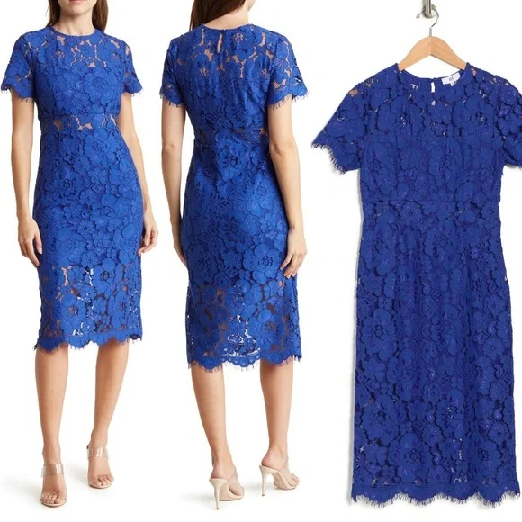 chinese dress ladies Floral Lace Midi Dress